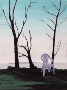 plastic stol i landskab